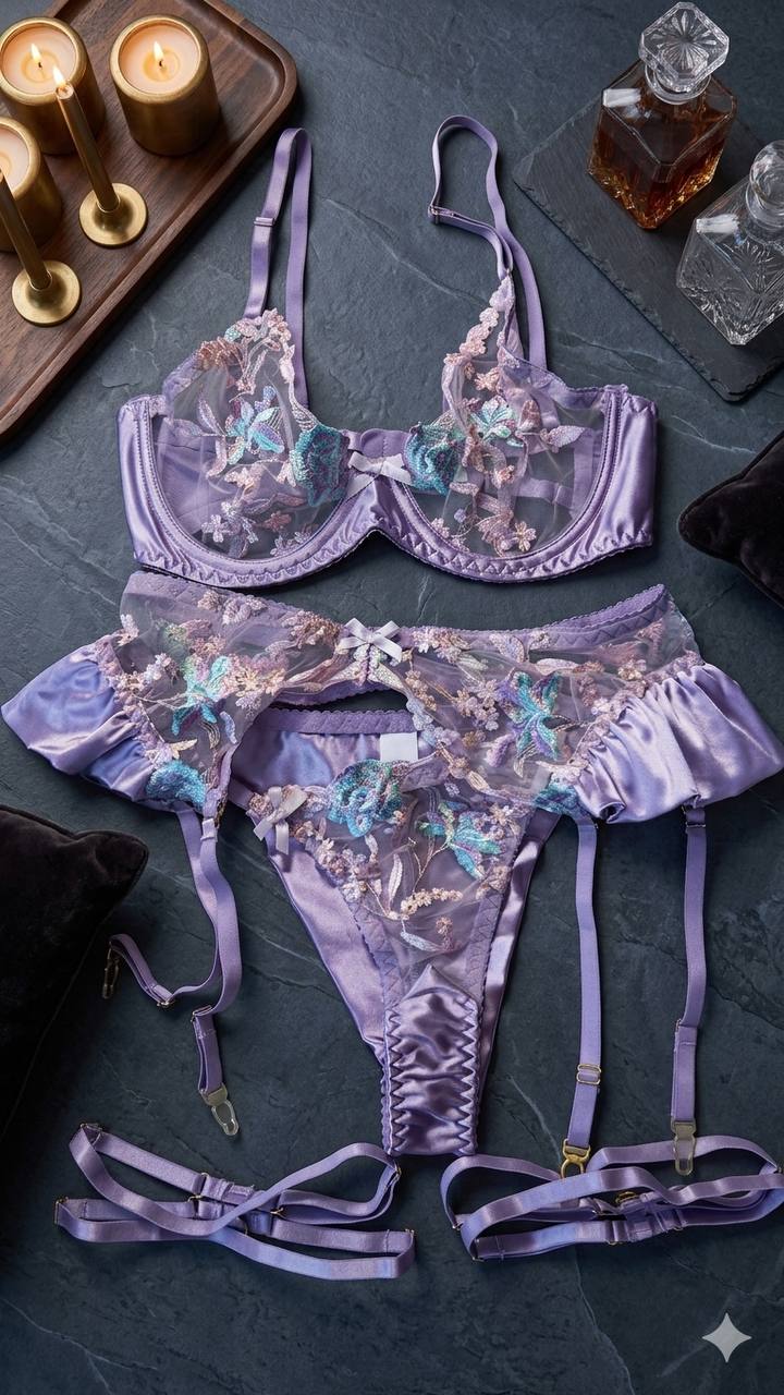 💜Amethyst Silk | Satin 4-Piece Set