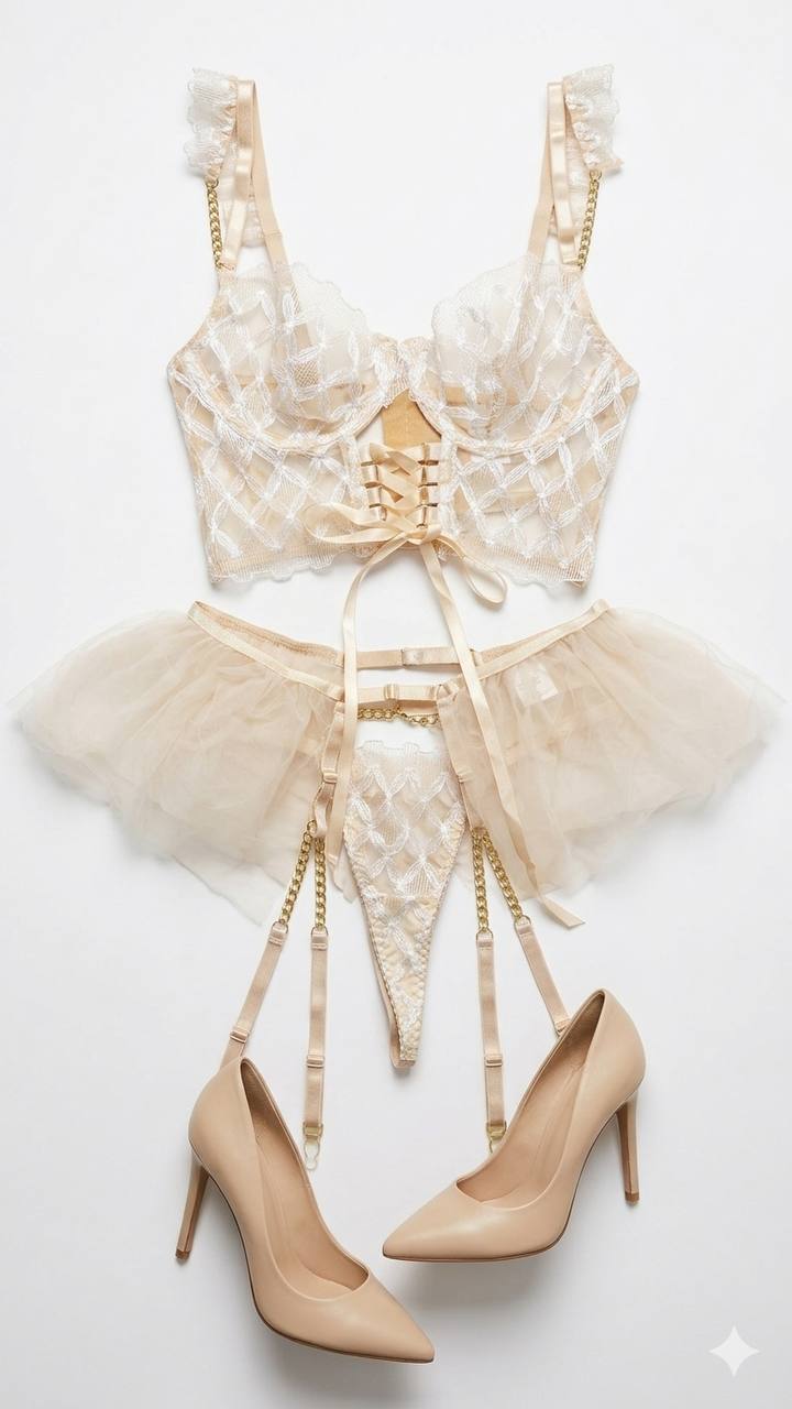 💎Sexy Diamond Grid Embroidery Lingerie Set